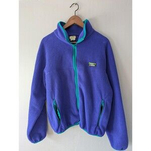 Vintage LL Bean Fleece Jacket, 90s purple fleece, gorpcore, Made in the USA